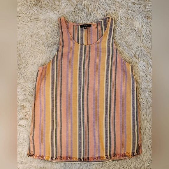 DREW linen Blend multi striped Tank Top - Picture 1 of 10